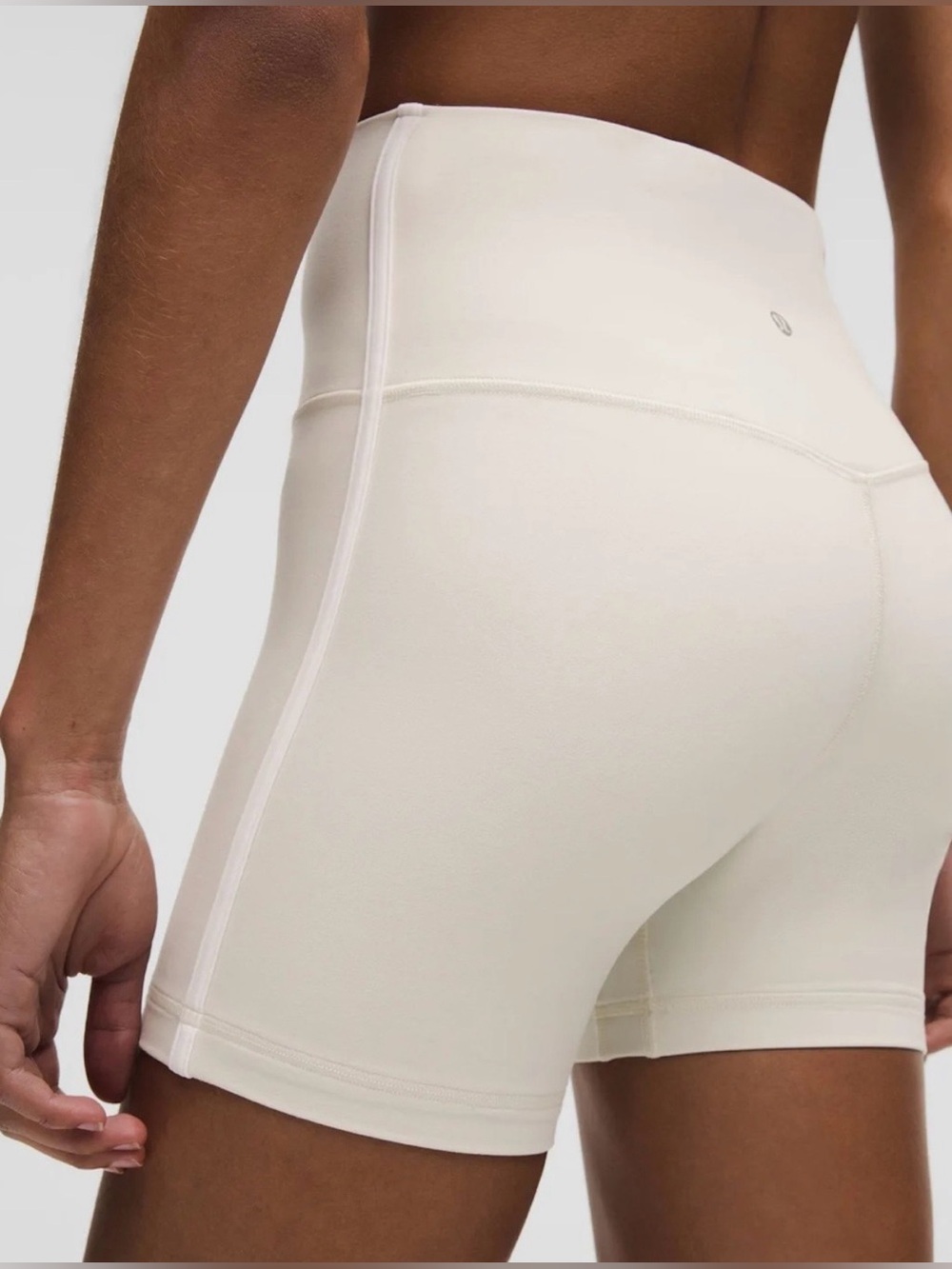 Lululemon athletica High-Rise Bike Shorts with Side Stripe in Bone | Size 8 - Picture 2 of 8